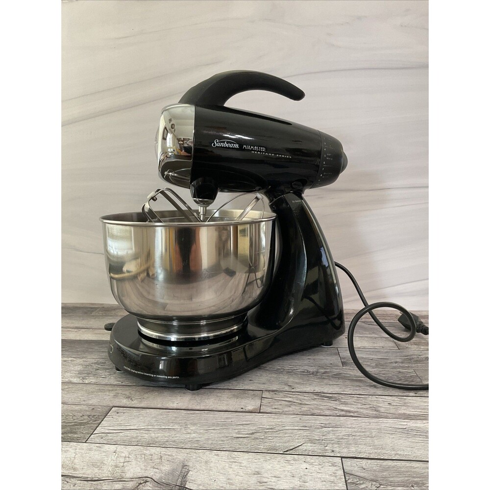 Sunbeam Mixmaster Heritage Series Model 2353 Black Stand Mixer w/Bowls.tested